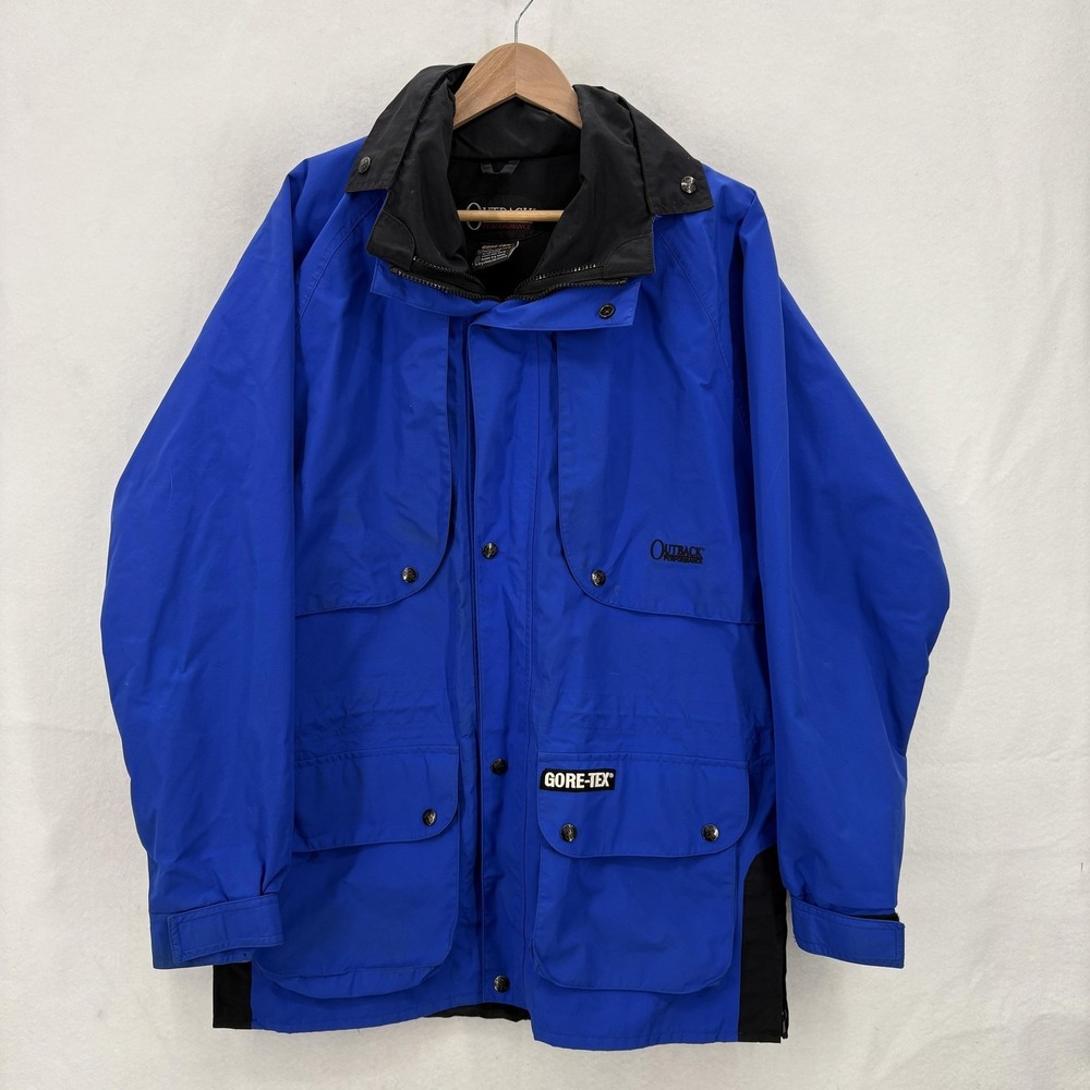 Vintage Outback Performance Jacket Mens M Blue Gore Tex Shell Parka Coat 90s